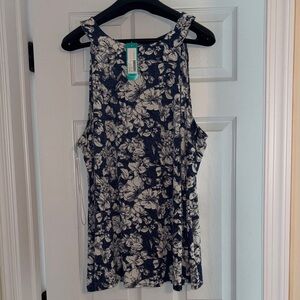 Navy Floral Women's Tank Top